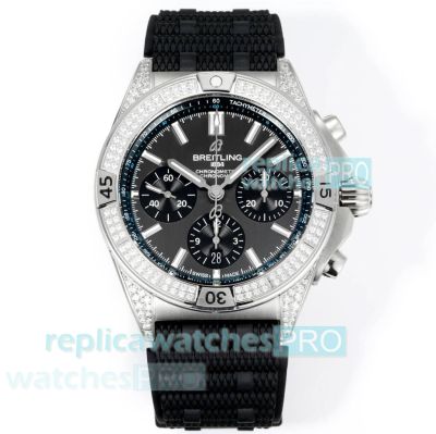 1:1 Replica BLS Factory Breitling Chronomat B01 Grey Dial with Diamonds Watch 